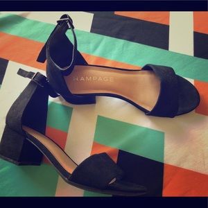 Rampage block suede heels